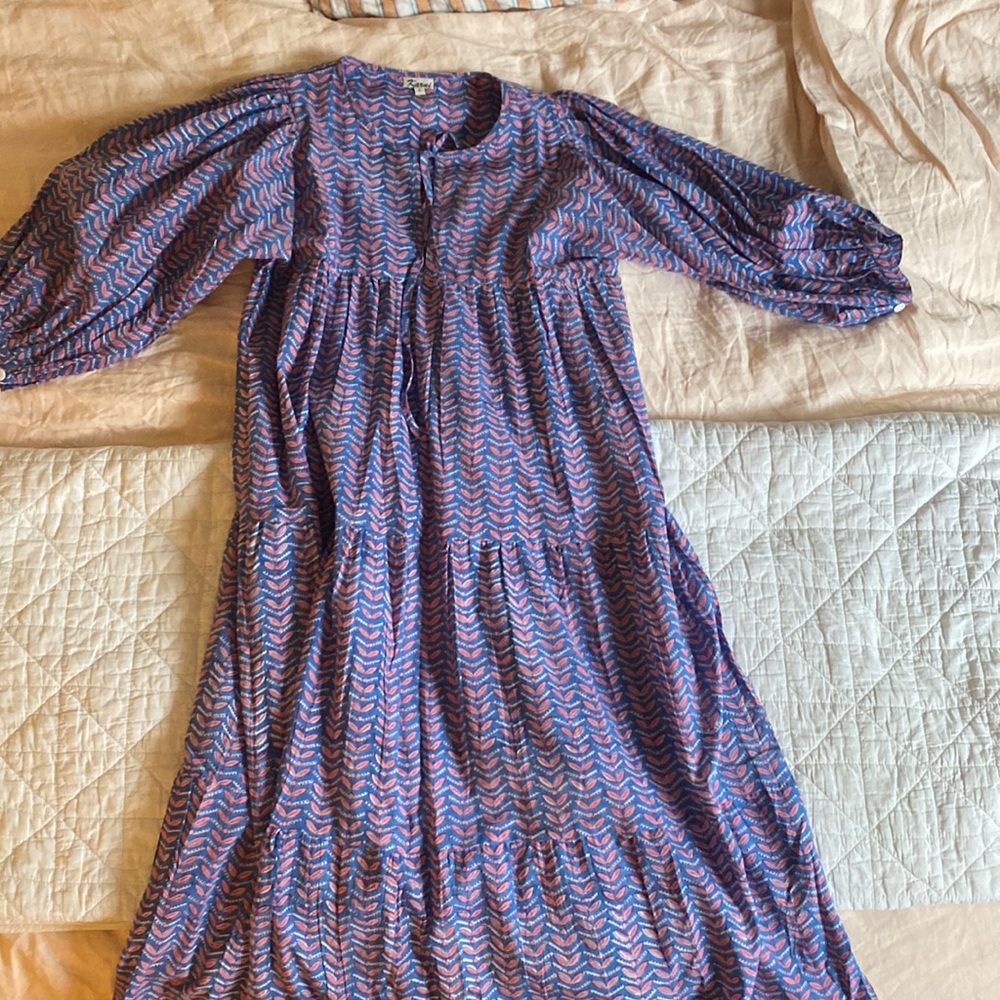 Brand new block print midi dress